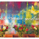 Postkarte mit Blumen-Motiv